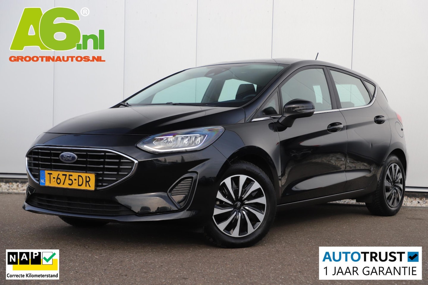 Ford Fiesta - 1.0 EcoBoost Hybrid Titanium Navigatie LED Carplay Android Climate Cruise Control Rijstroo - AutoWereld.nl