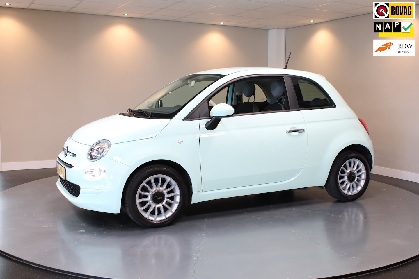 Fiat 500 - 0.9 TwinAir Turbo Popstar *Mint-groen* Top-onderhouden! Cruise|NAP|Verde-Lattementa - AutoWereld.nl