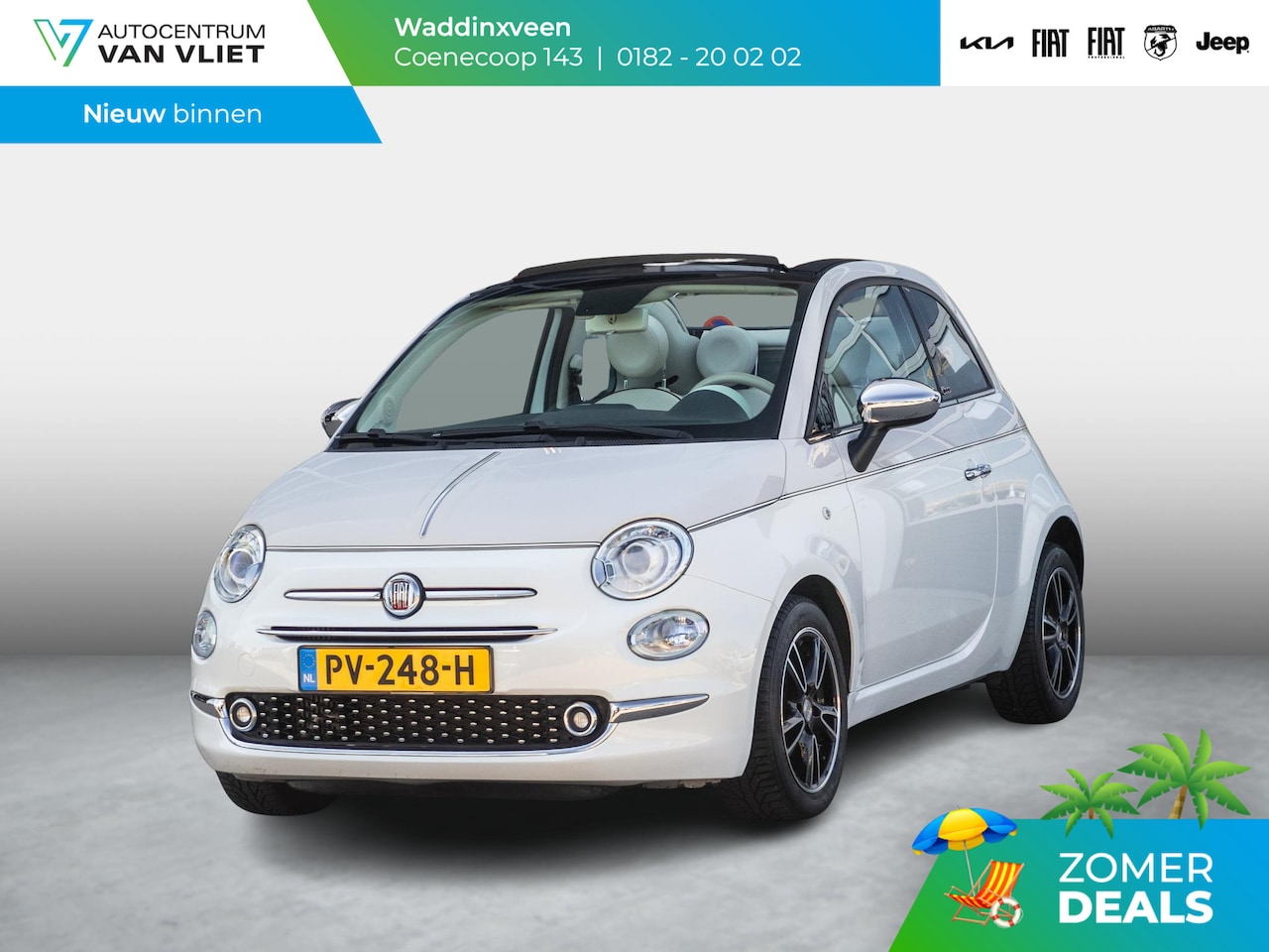 Fiat 500 C - 0.9 TwinAir Turbo Lounge | Leer | Climate Control | Regen- en lichtsensor | Parkeersensore - AutoWereld.nl
