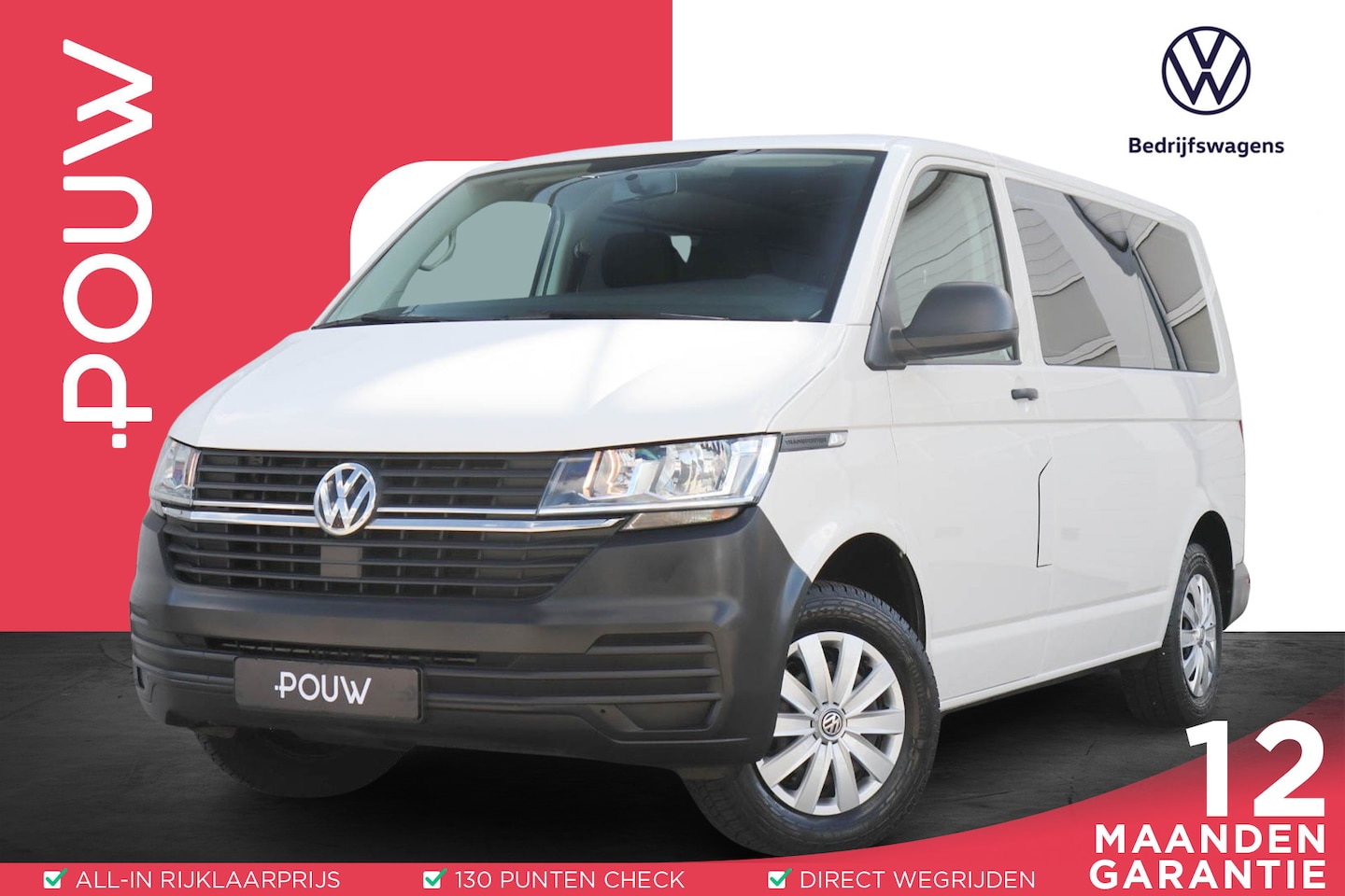 Volkswagen Transporter Kombi - 2.0 TDI 110pk L1H1 | Airco | Bluetooth Telefoonvoorbereiding | 9 Zitplaatsen Op Kenteken | - AutoWereld.nl