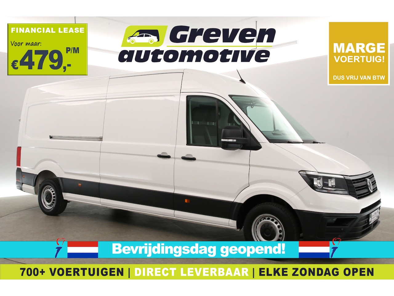 Volkswagen Crafter - 2.0 TDI L4H3 140PK | Marge | Airco | 3 Zits | Trekhaak | Parkeersens. - AutoWereld.nl