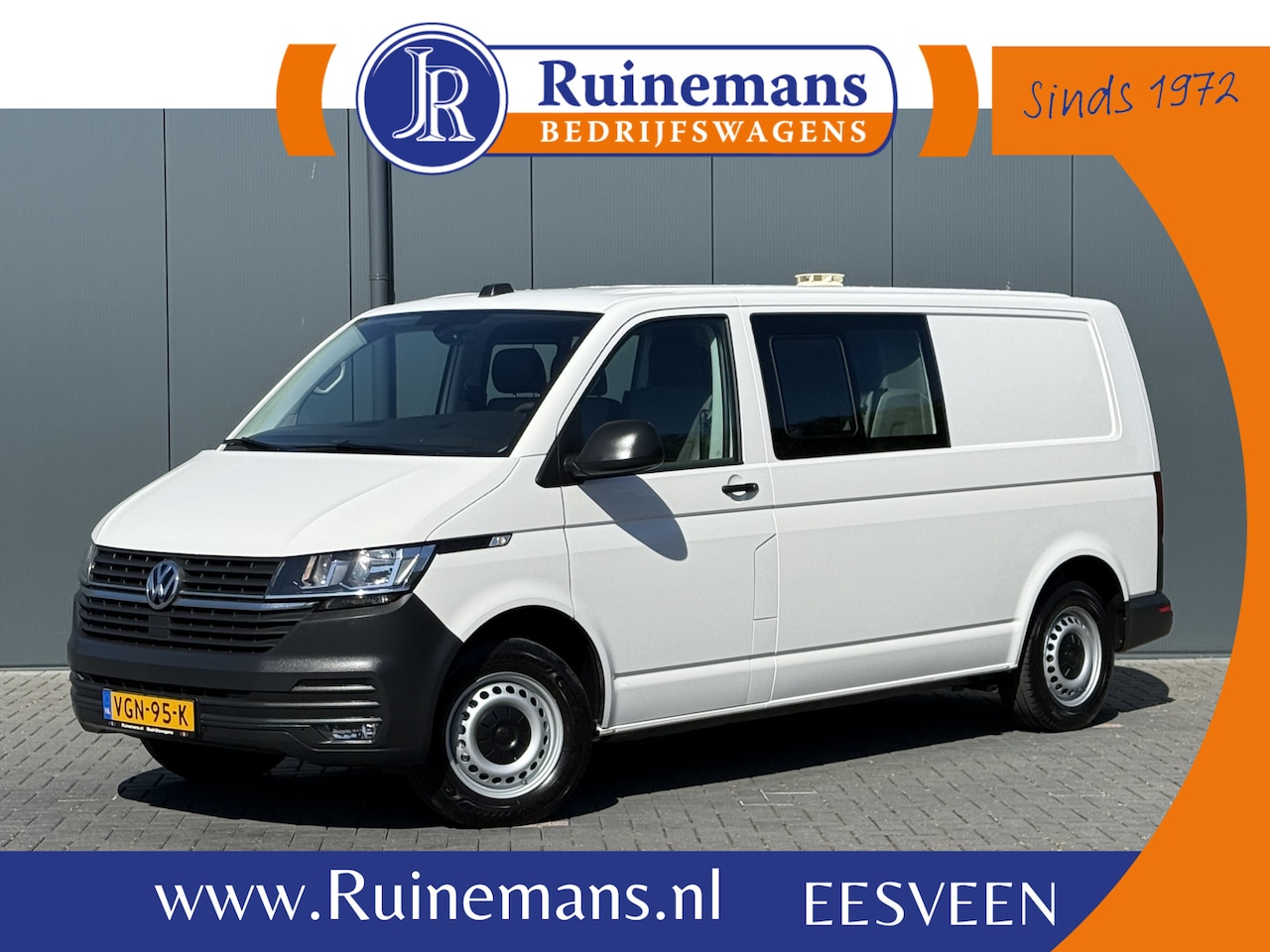 Volkswagen Transporter - 2.0 TDI / L2H1 / 6-PERS DUBBELE CABINE / ZEER NETJES / ACHTERKLEP / INRICHTING / CRUISE - AutoWereld.nl