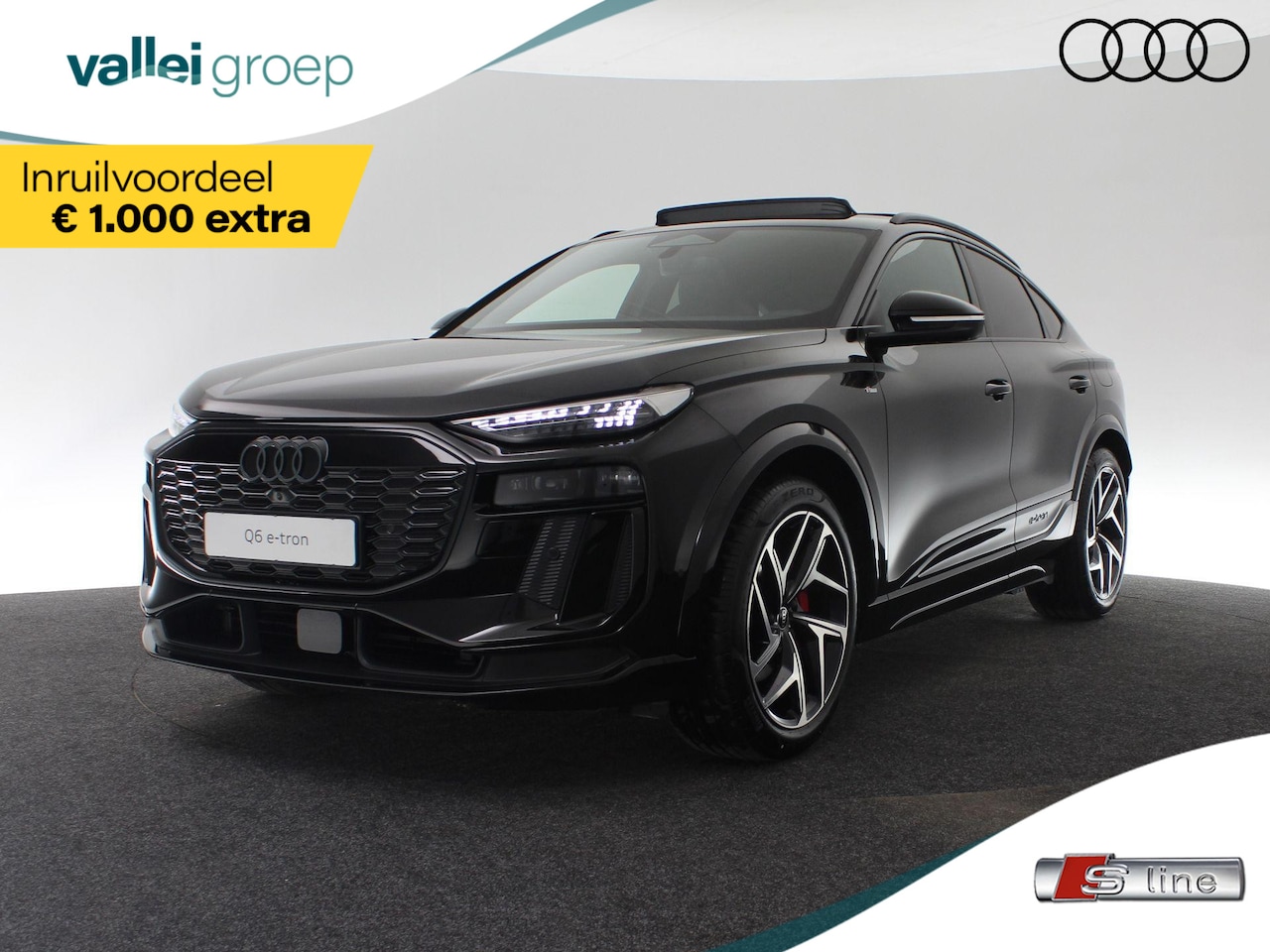 Audi Q6 Sportback e-tron - 83 kWh 252 pk S edition | Glazen panoramadak | S line zwart leder-kunstleder | Interieurap - AutoWereld.nl