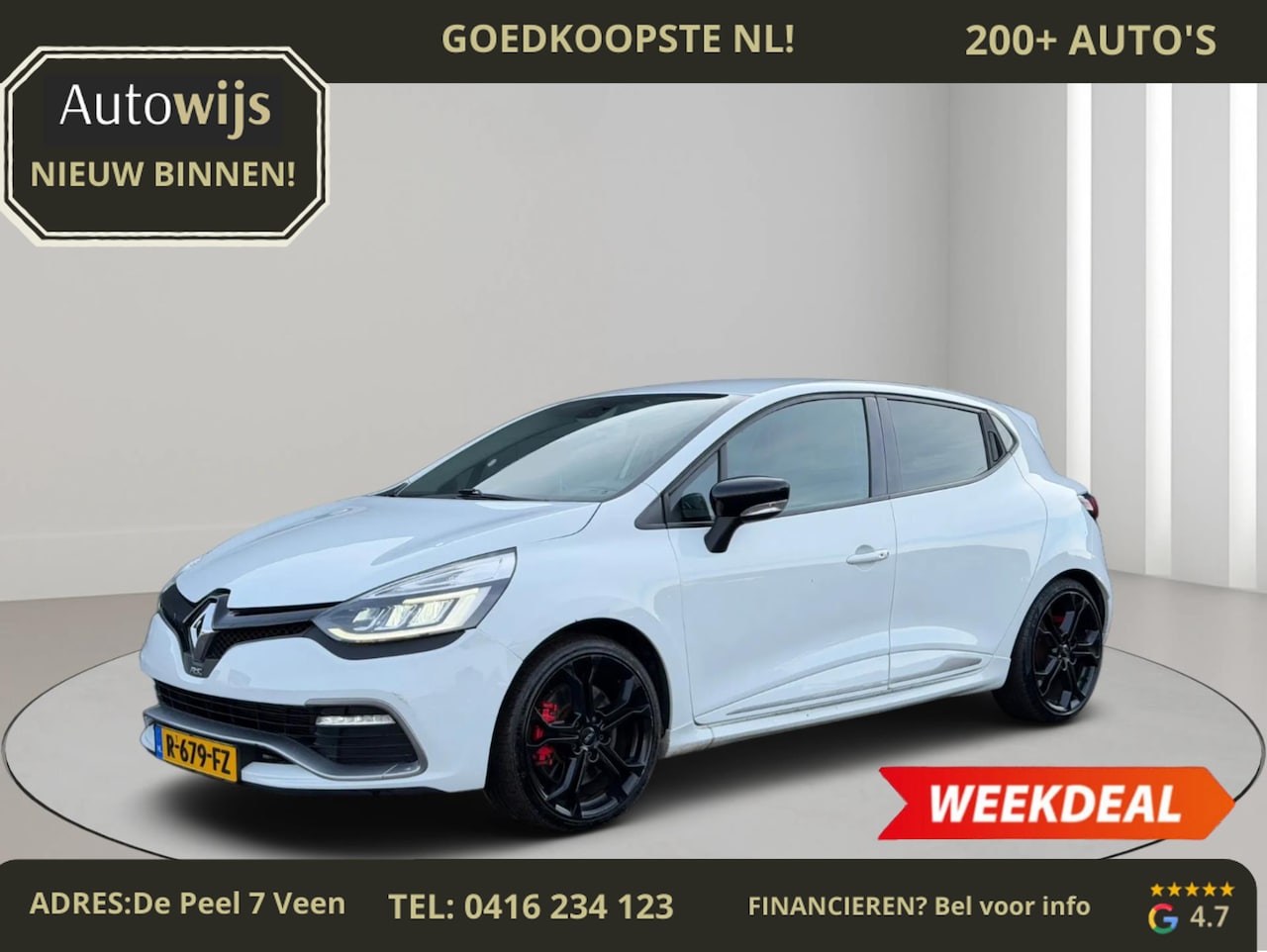 Renault Clio - 1.6 R.S.|LEDER|200PK|AUT|BASS REFLEX|NAVI|LED|CRUISE - AutoWereld.nl