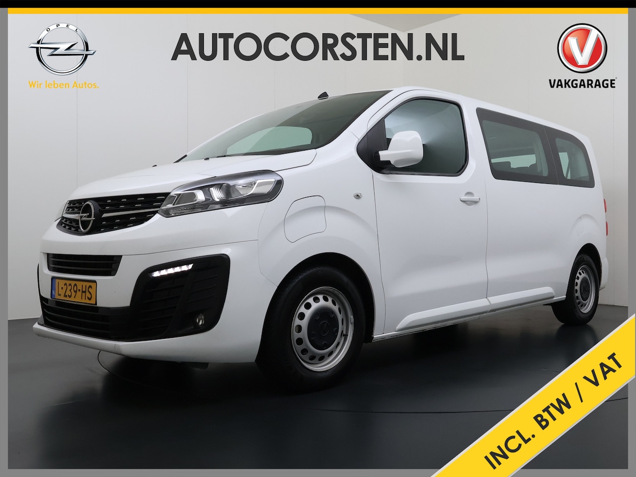 Opel Vivaro-e - L2H1 9-Persoons SOH 99% 50kWh Trekhaak Navi Airco Apple Carplay Android Auto Pdc Cruise Co - AutoWereld.nl