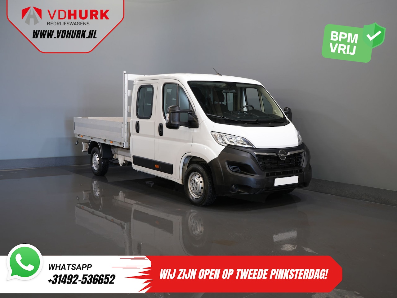 Opel Movano - 2.2 140 pk DC Dubbel Cabine Open Laadbak/ 7 Pers./ 2.5t Trekverm./ Cruise/ Airco/ 288x215x - AutoWereld.nl