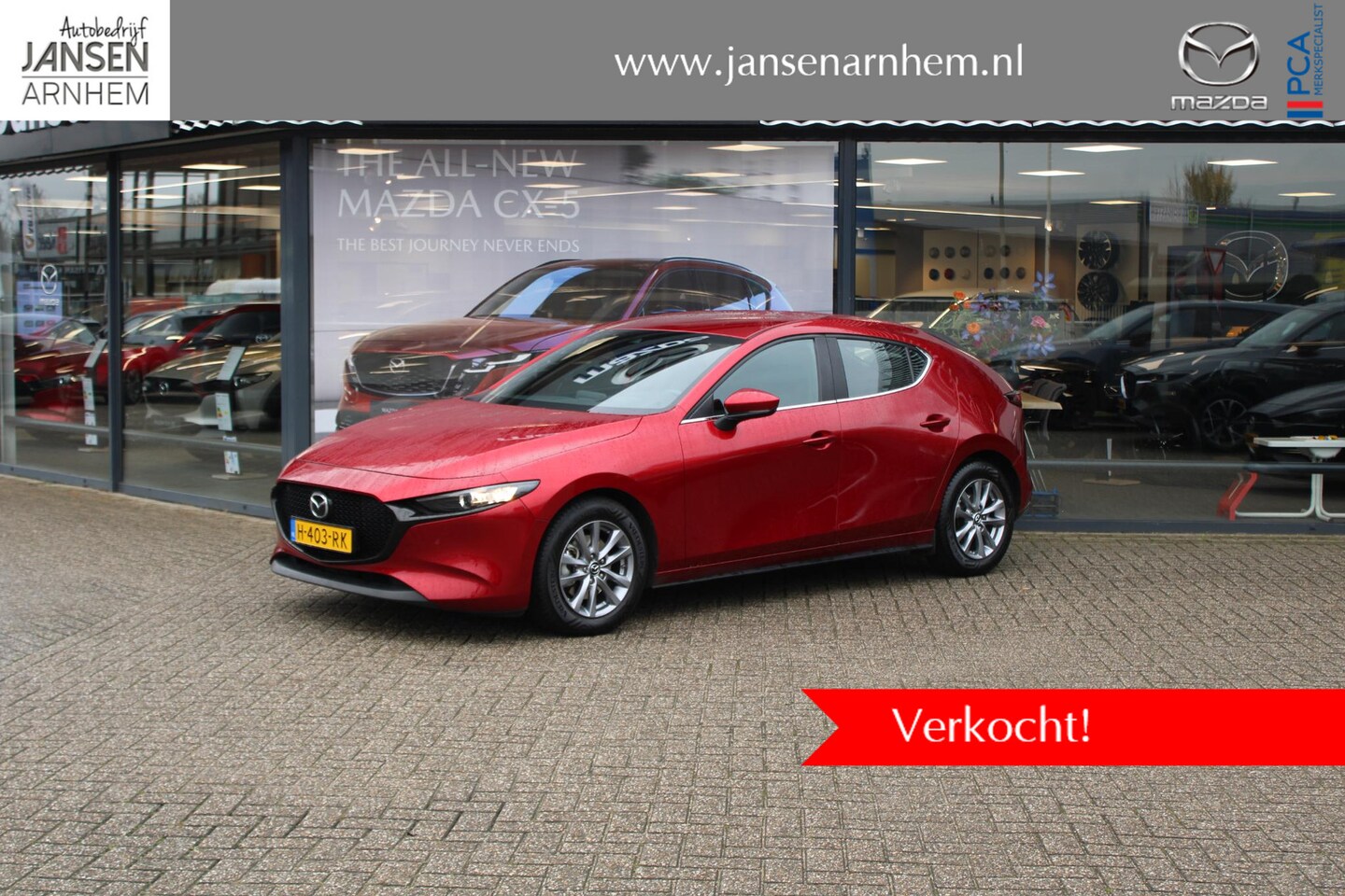 Mazda 3 - HB 2.0 e-SkyActiv-G M Hybrid 122 Comfort met Bose , Leder, Bose, Adap.cruise,Navi, Apple C - AutoWereld.nl