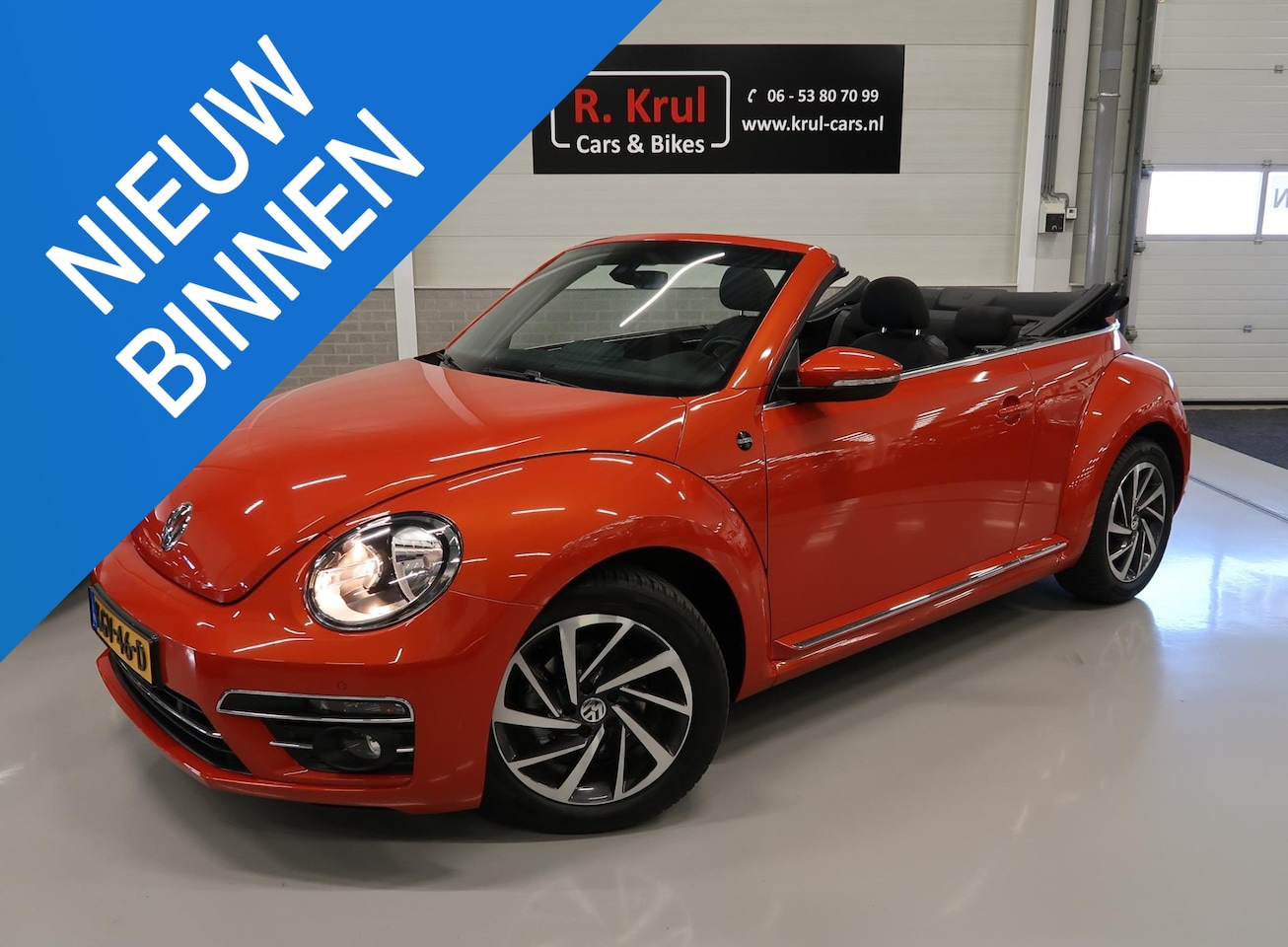 Volkswagen Beetle Cabriolet - 1.4 TSI Sound Automaat Airco-ecc Navigatie Stoelverwarming App connect Boekjes Windscherm - AutoWereld.nl