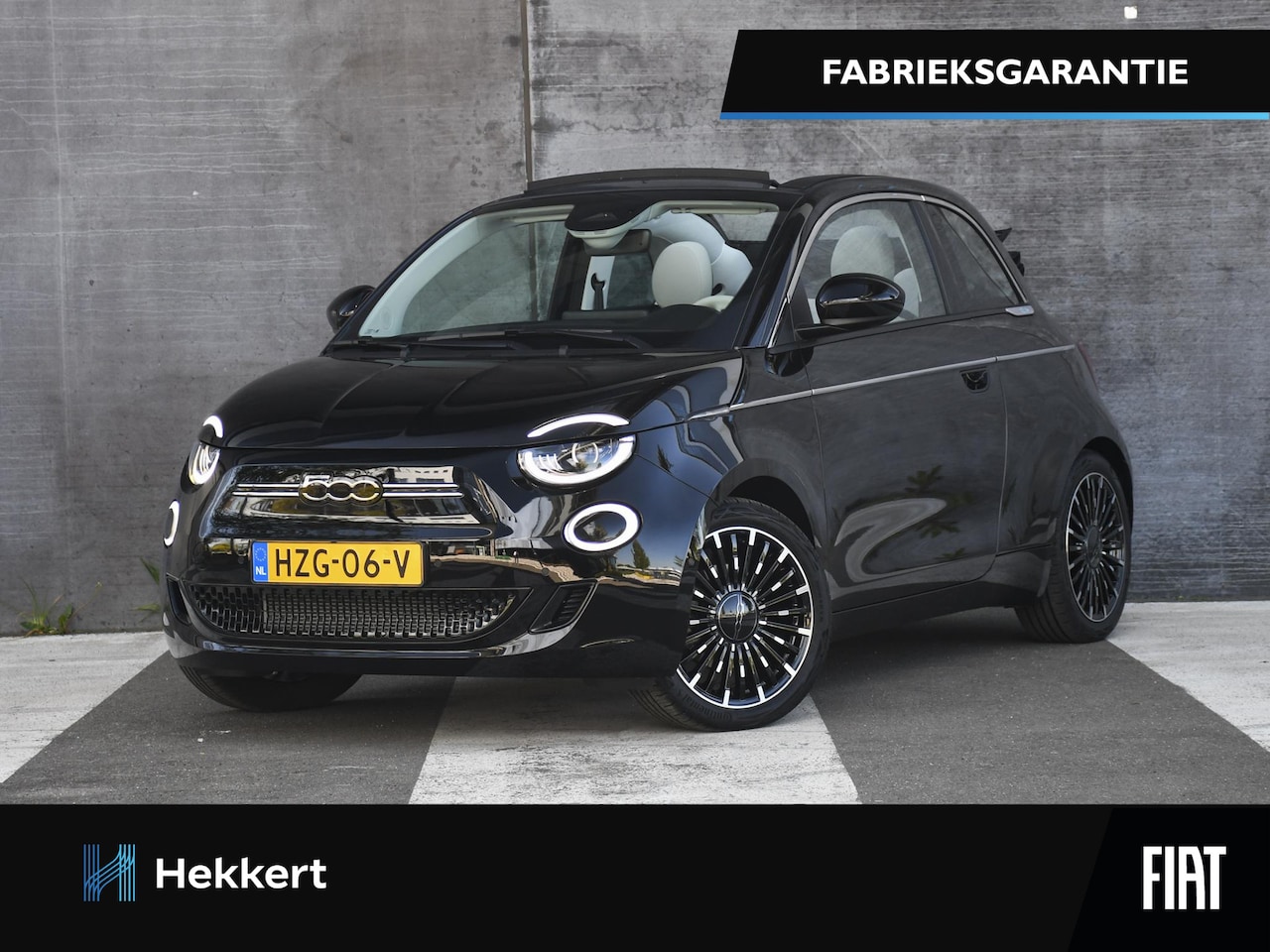 Fiat 500 C - La Prima 42 kWh 118pk Automaat ADAPT. CC | 17''LM | PDC + CAM. | DODE HOEK | LEDER | APPLE - AutoWereld.nl