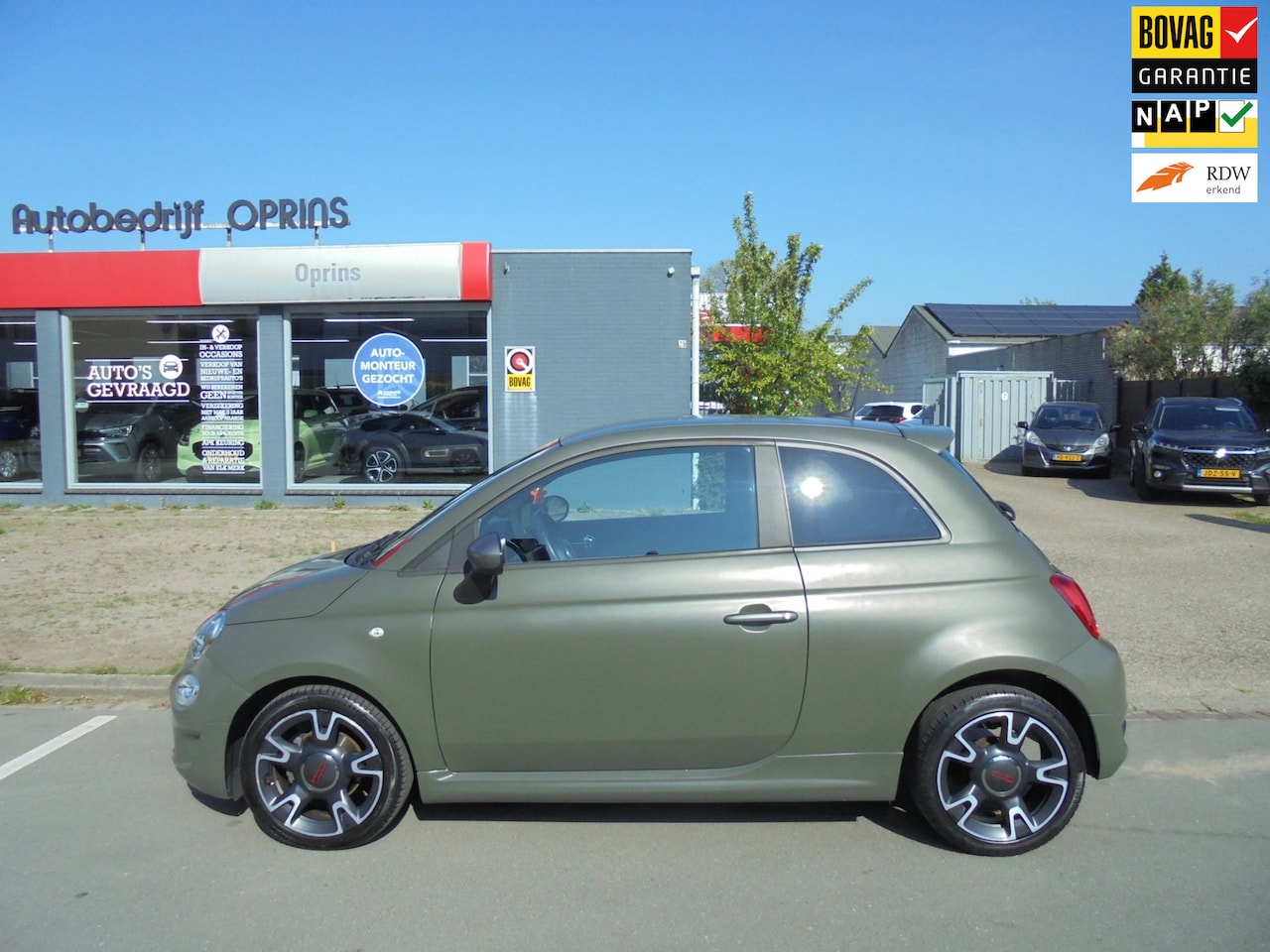 Fiat 500 - 0.9 TwinAir Turbo Sport Incl. Bovag Garantie, Verde Militaire Mat, Climate Control, Apple - AutoWereld.nl