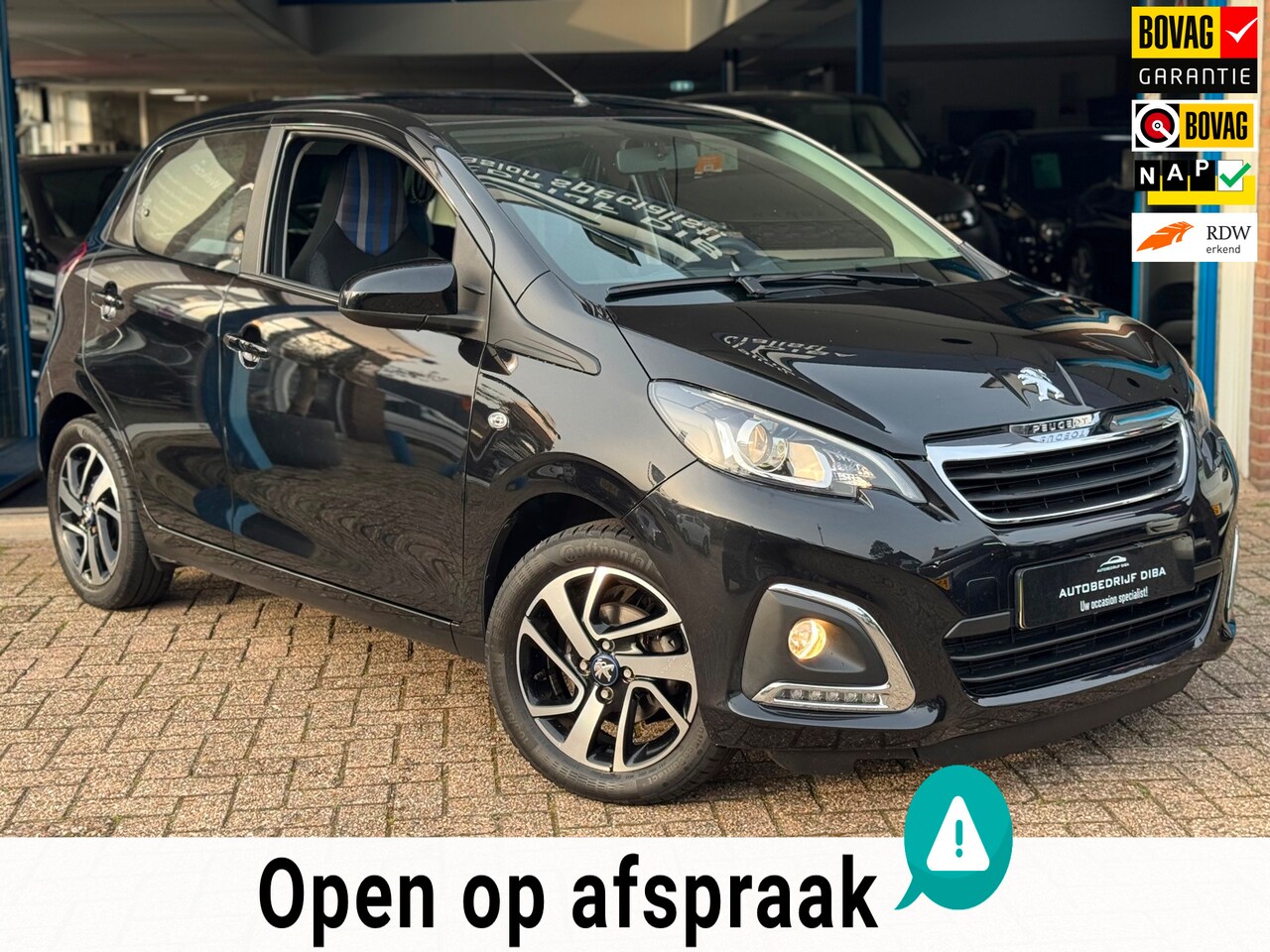 Peugeot 108 - 1.0 e-VTi Allure 2019 Zwart NAVI CLIMA LM NAP! - AutoWereld.nl