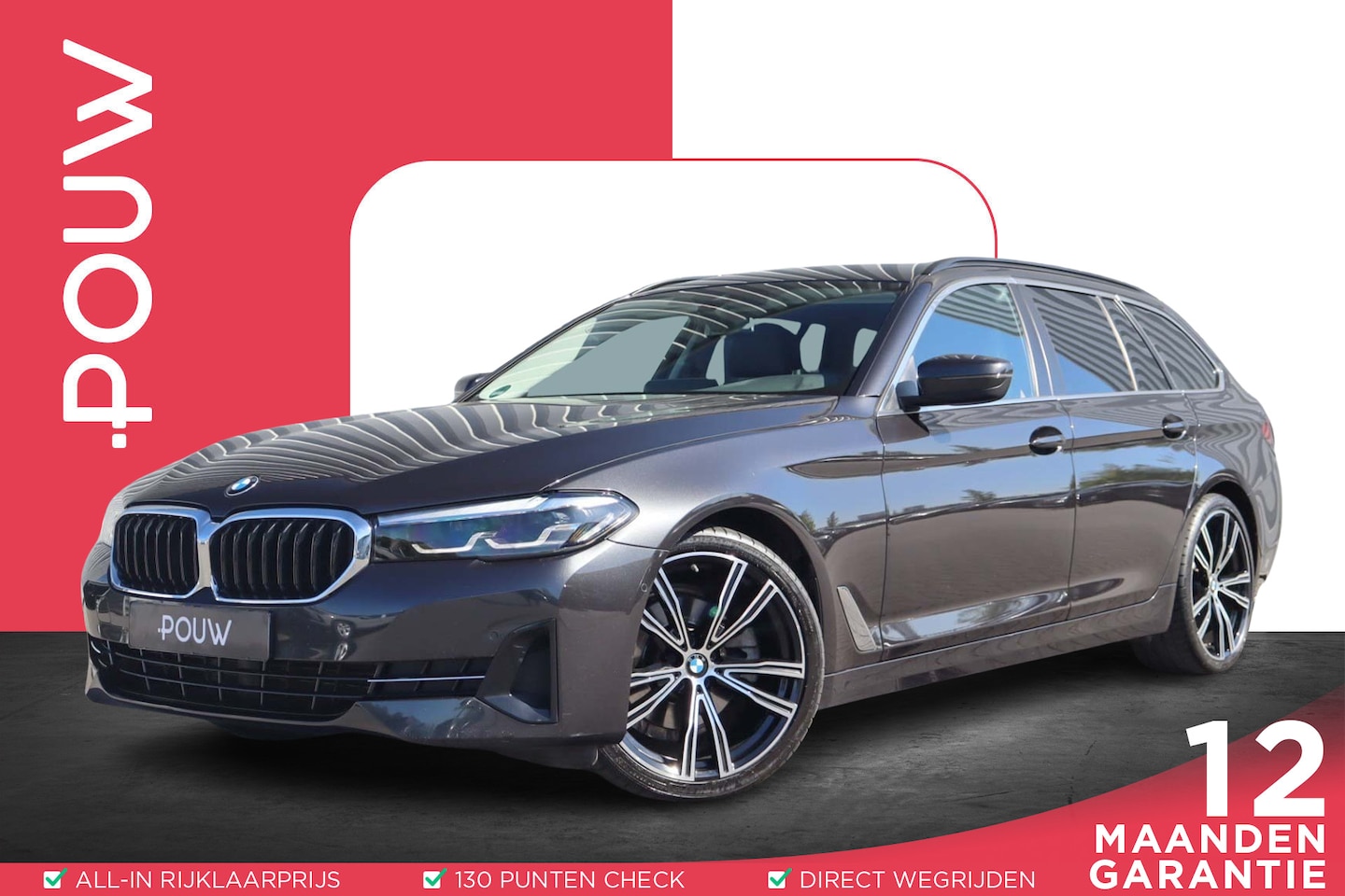 BMW 5-serie Touring - 520i 184pk AUT Business Edition Plus | Trekhaak Wegklapbaar | Stoelverwarming | Elektrisch - AutoWereld.nl