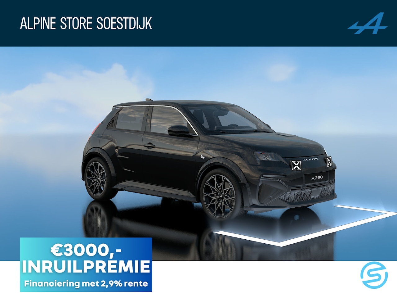 Alpine A290 - GT 52 kWh Premium Devialet Audio | 19"Snowflake Diamantee verwarmbaar stuurwiel - AutoWereld.nl
