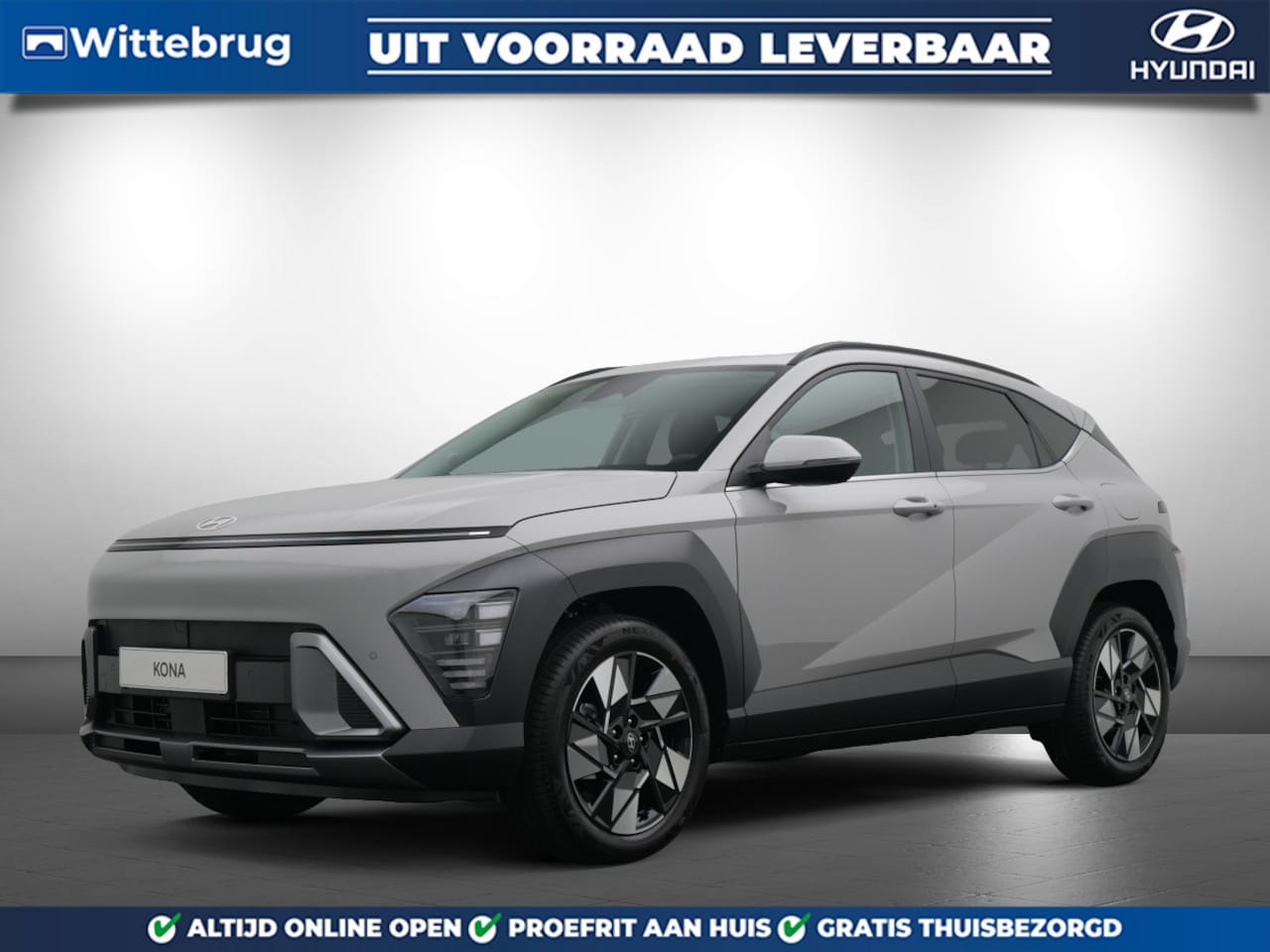 Hyundai Kona - 1.6 GDI HEV Premium Full Hybride Automaat met Navigatie, Lederen bekleding en Stoelverwarm - AutoWereld.nl