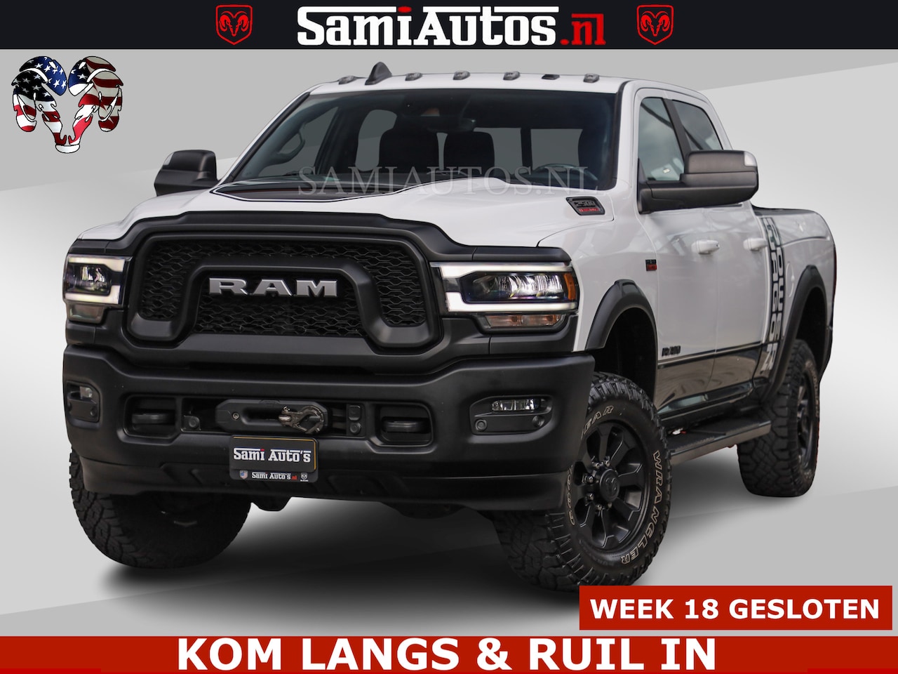 Dodge Ram 2500 - POWER WAGON | 6 PERSOONS | 6.4 V8 4X4 | ADAPTIVE | FULL LED | TREK LIER | OPEN DAK | 6.4F - AutoWereld.nl