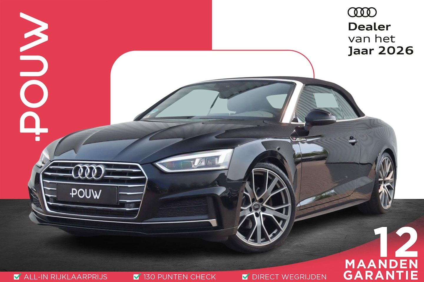 Audi A5 Cabriolet - 40 TFSI 190pk Design Pro Line Plus | B&O | Trekhaak Afneembaar | 20" Velgen - AutoWereld.nl