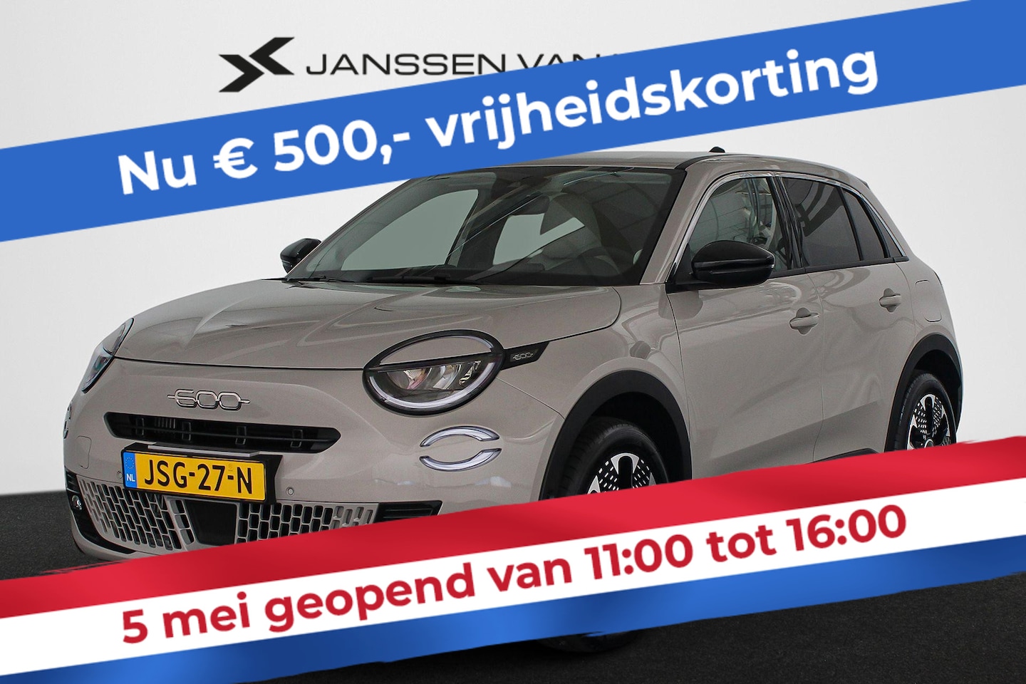 Fiat 600 - 1.2 Hybrid La Prima Leder Stoelverwarming Massage Keyless Camera - AutoWereld.nl