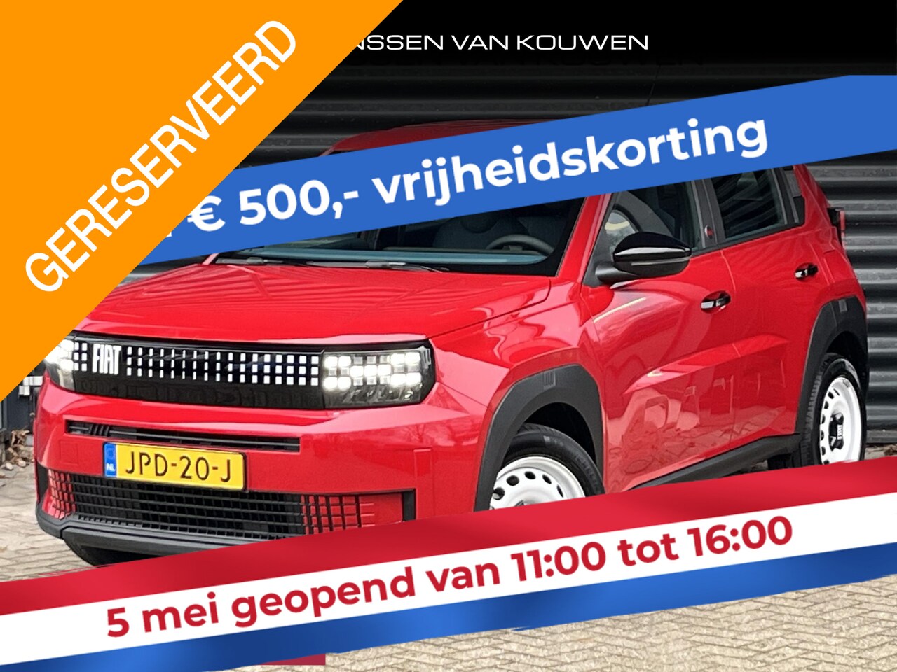 Fiat Grande Panda - RED 11kW 44 kWh Apple CarPlay Parkeersensoren Achter - AutoWereld.nl