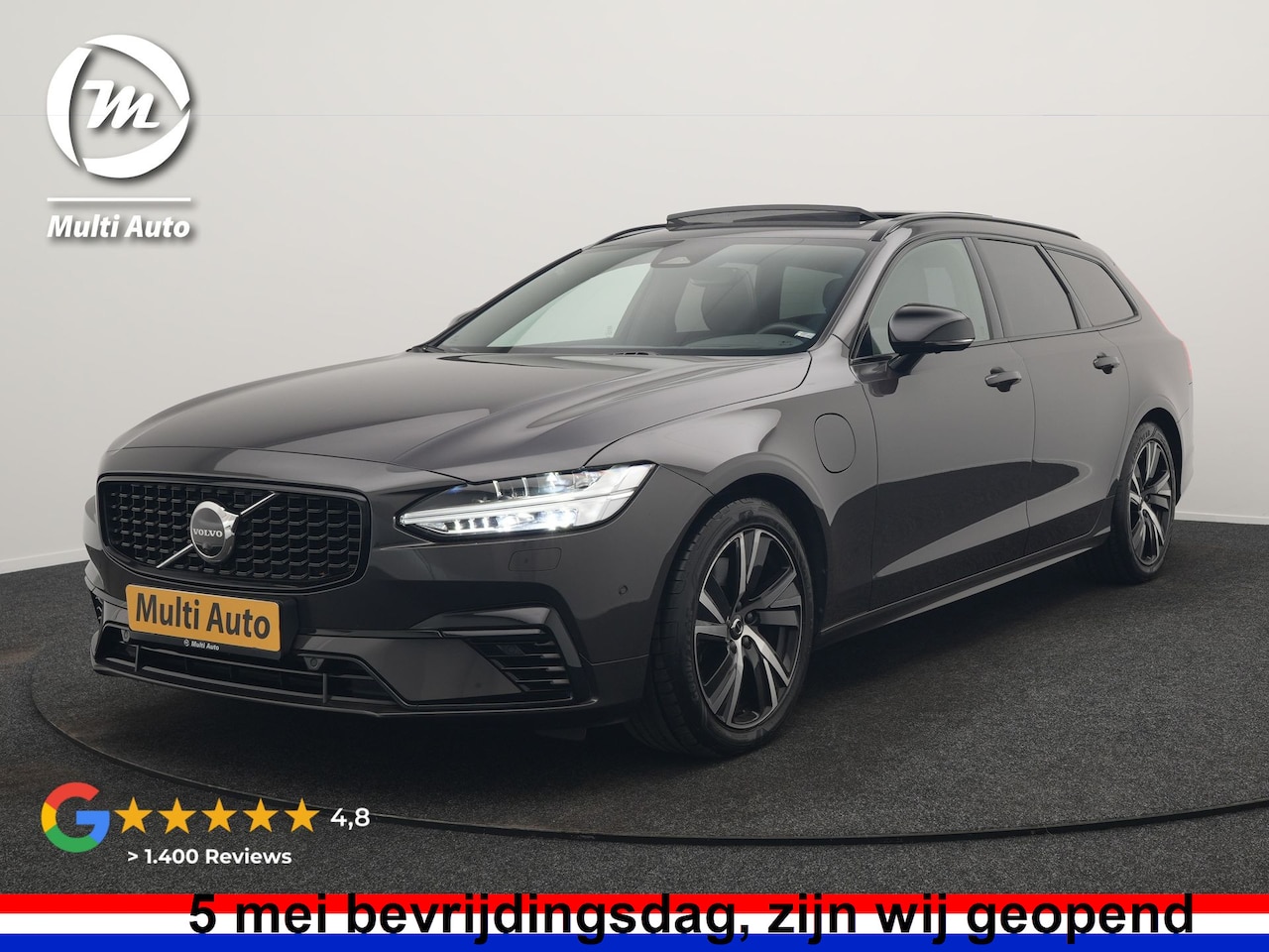 Volvo V90 - T6 AWD Ultimate Dark PHEV 350pk Dealer O.H. | Panodak | Head Up | 360 Camera | Adaptive Cr - AutoWereld.nl