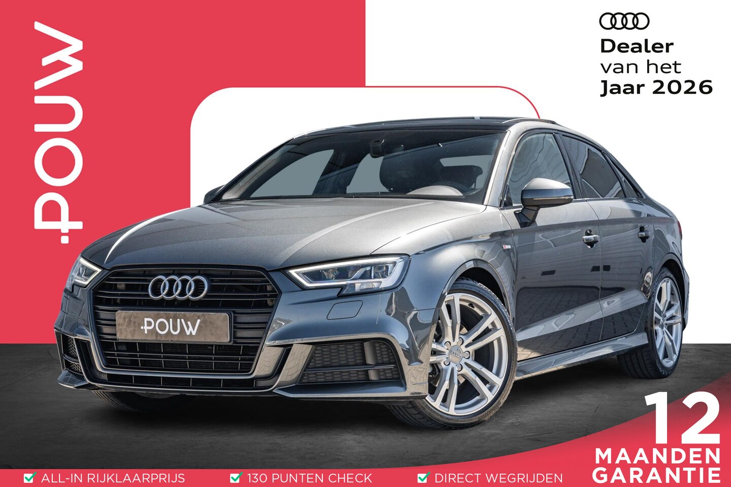 Audi A3 Limousine - 35 TFSI 150pk S-tronic S Edition | Panoramadak | 18" Velgen | Cruise Control - AutoWereld.nl
