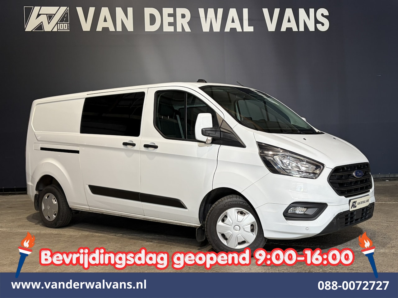Ford Transit Custom - 2.0 TDCI 130pk L2H1 Dubbele Cabine Euro6 Airco | 6-Zits | Camera | Apple Carplay Android A - AutoWereld.nl