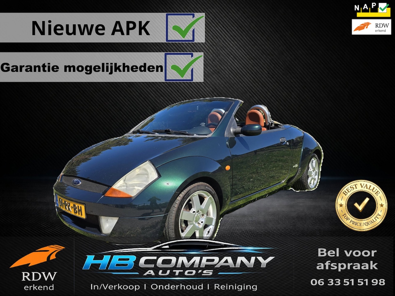 Ford Streetka - 1.6 Futura | Cabro | Sport | Lederen bekleding | Airco | Nieuwe APK | NAP - AutoWereld.nl