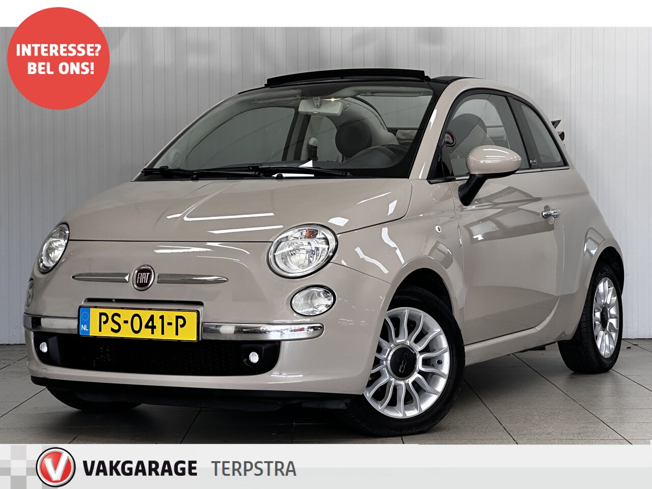 Fiat 500 - Cabrio 0.9 TwinAir Lounge/ Half-Leder/ 15'' LMV/ Airco/ Elek. pakket/ Isofix/ Radio-CD - A - AutoWereld.nl
