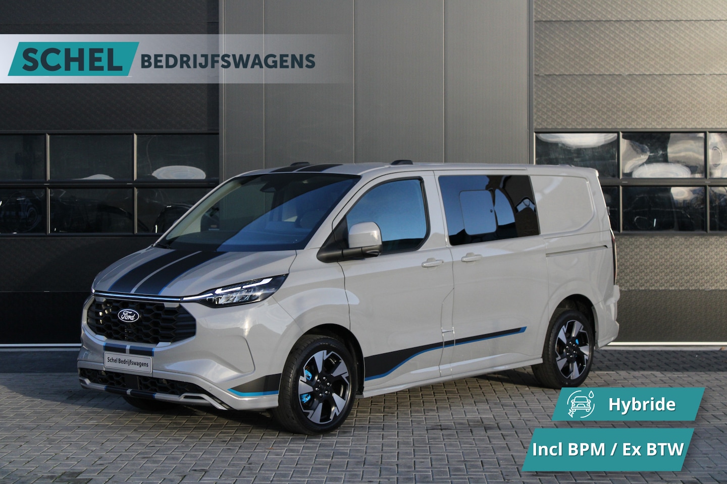 Ford Transit Custom - 320 2.5 PHEV L1H1 Sport DC 232pk - 2x Schuif - 360 Camera - ACC - Keyless - Stoel/Stuurver - AutoWereld.nl
