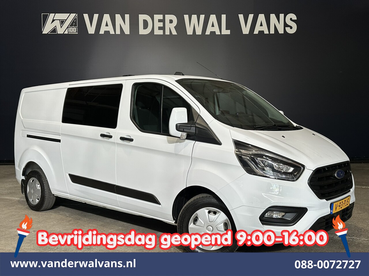Ford Transit Custom - 2.0 TDCI 131pk L2H1 Dubbele Cabine Euro6 Airco | 5-Zits | Xenon | Navigatie | Cruisecontro - AutoWereld.nl