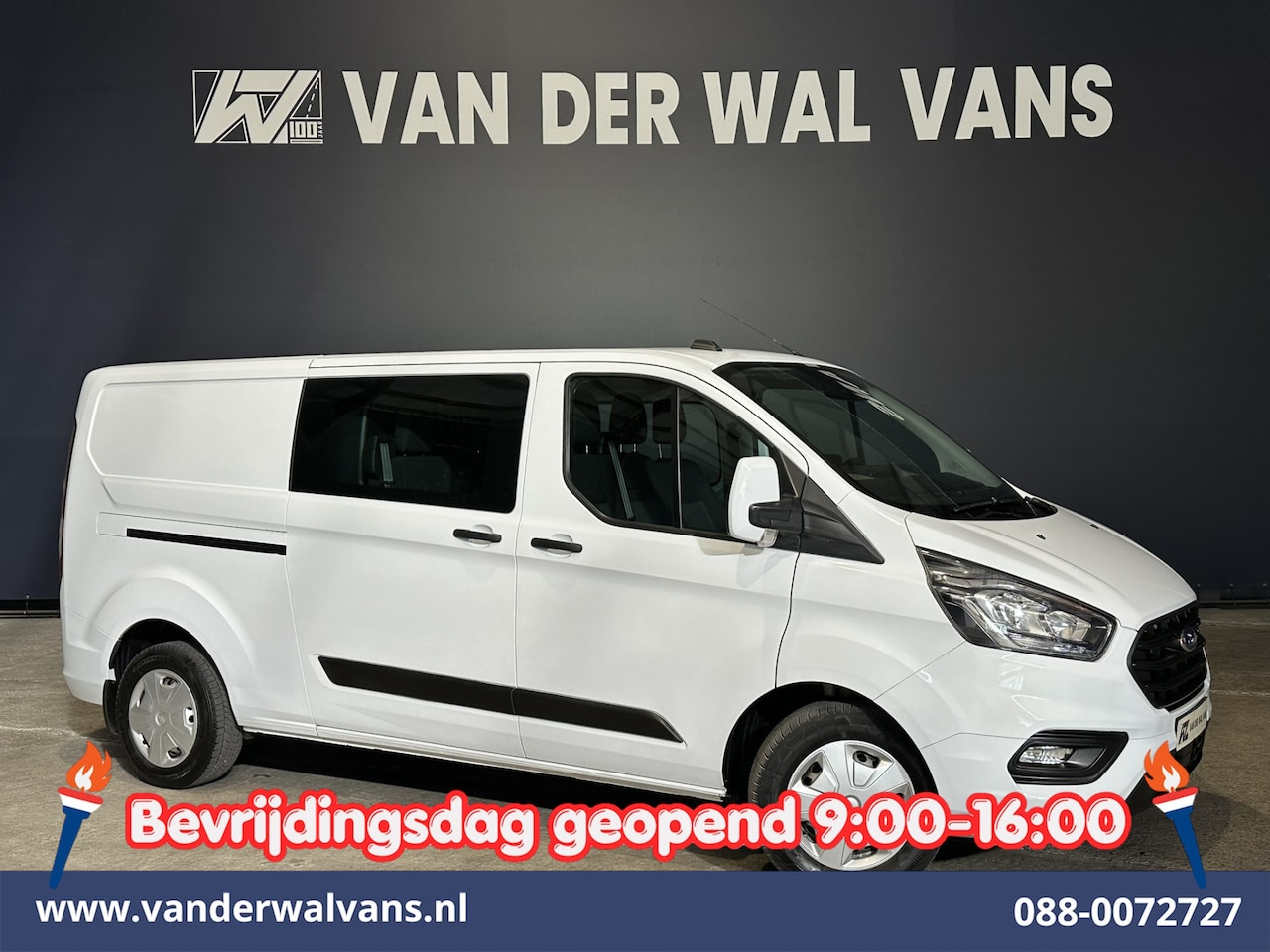 Ford Transit Custom - 2.0 TDCI 130pk L2H1 Dubbele Cabine Euro6 Airco | 6-Zits | Camera | Navigatie | Apple Carpl - AutoWereld.nl