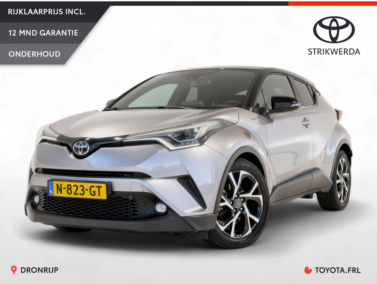 Toyota C-HR - 1.8 Hybrid Bi-Tone | Stoelverw. | Dodehoek | Camera | ACC | Keyless | LED-pakket - AutoWereld.nl