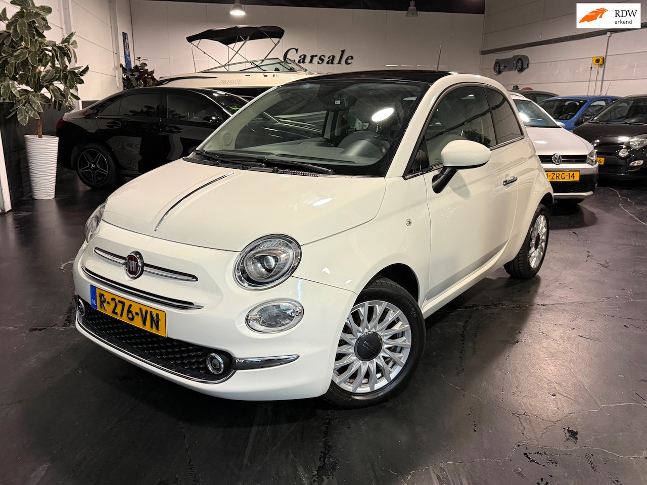 Fiat 500 - 1.2 4 cilinder Lounge panoramadak half leder - AutoWereld.nl