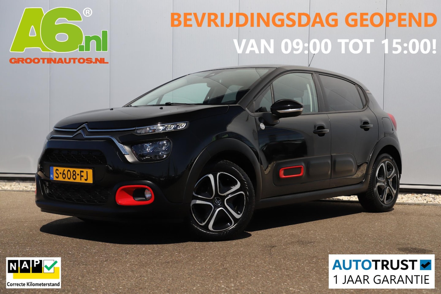 Citroën C3 - 1.2 PureTech C-Series Navigatie Carplay Android Climate Cruise Control All-season banden! - AutoWereld.nl