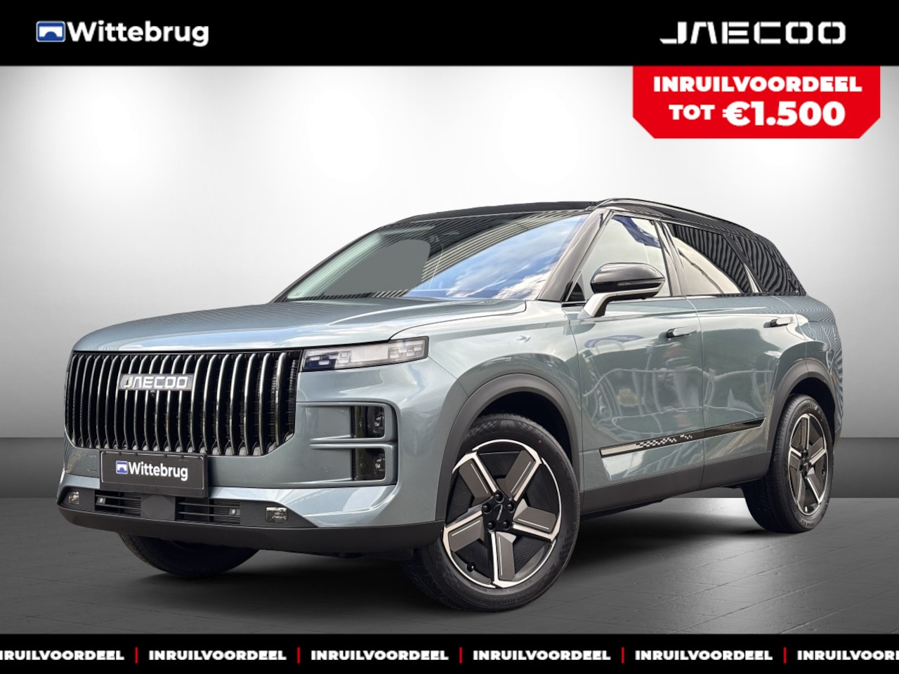 Jaecoo 7 - 1.5 GDI SHS-P Exclusive met 1500 KG trekgewicht, 1200 KM RANGE Navigatie, Elektrische acht - AutoWereld.nl