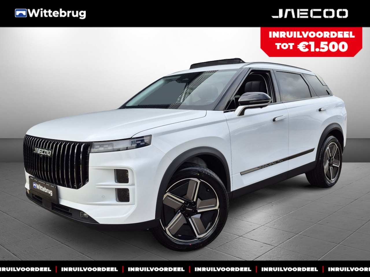 Jaecoo 7 - 1.5 GDI SHS-P Exclusive met 1500 KG trekgewicht, 1200 KM RANGE Navigatie, Elektrische acht - AutoWereld.nl