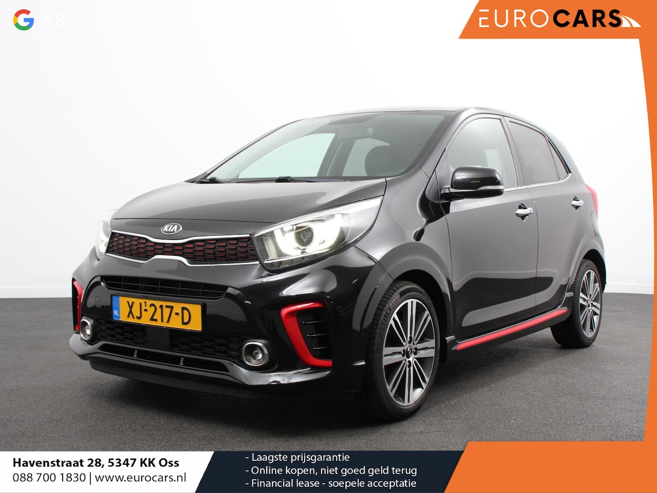 Kia Picanto - 1.0 T-GDI GT-Line Leder Keyless Navigatie Apple Carplay/Android Auto Stoelverwarming Licht - AutoWereld.nl