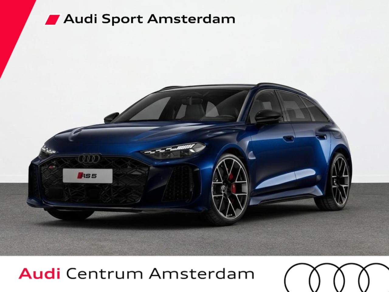 Audi RS5 - Avant e-hybrid 470 kW 639 pk | Audi Sportpakket | Mugelloblau Perl | Panorama-glasdak | He - AutoWereld.nl