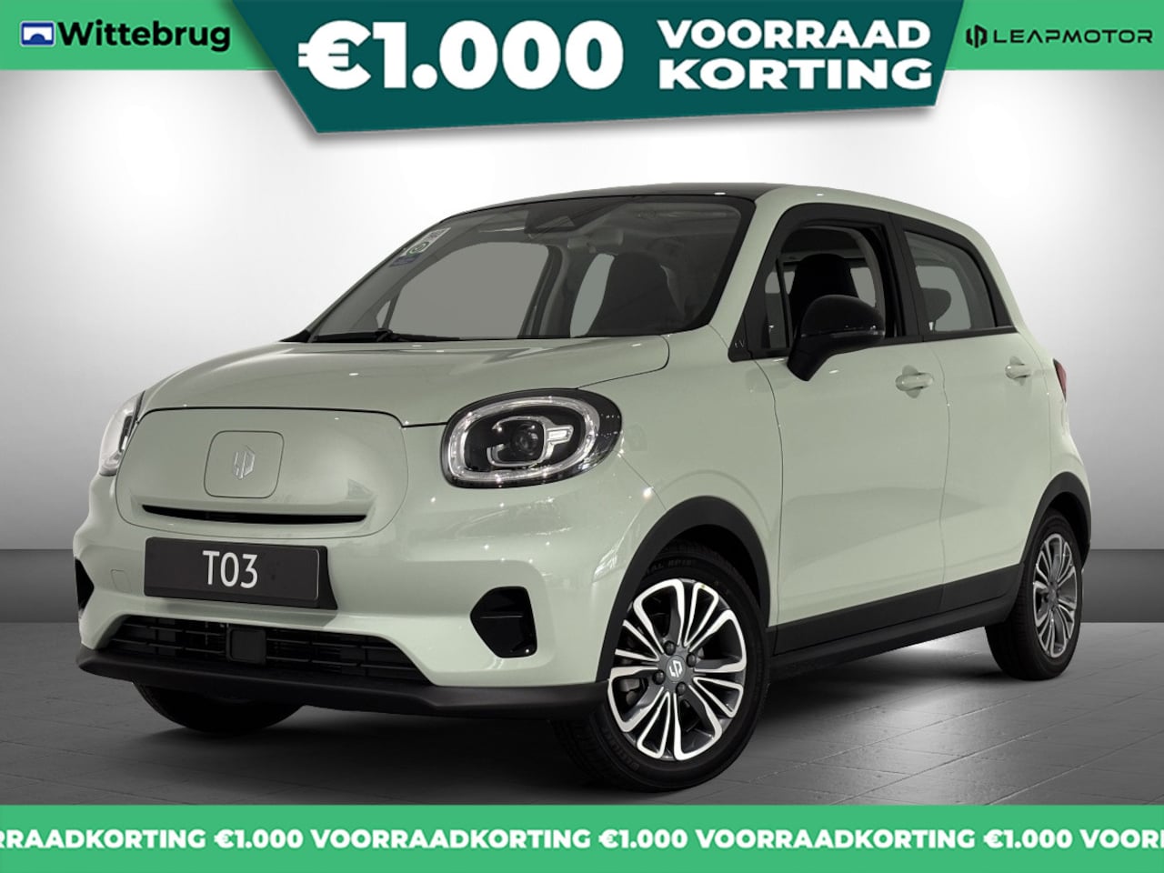 Leapmotor T03 - Design 37.3 kWh Volledig Elektrisch met 265 km WLTP Range, Airconditioning, Panoramadak, A - AutoWereld.nl