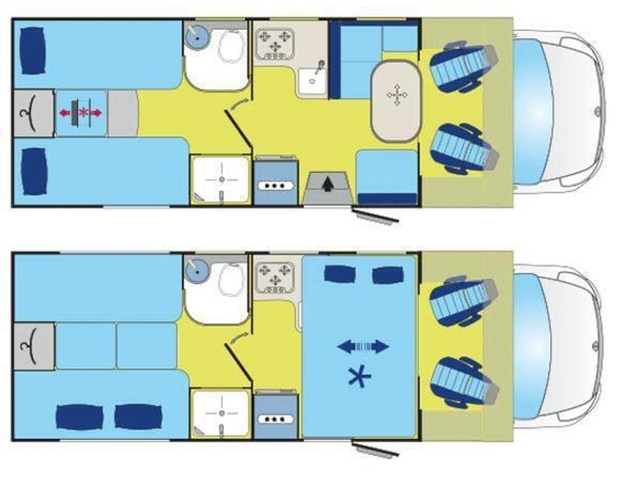 Renault Master - Ahorn Canada 95 Plus / Lengte bedden / Hefbed / XXL koelkast