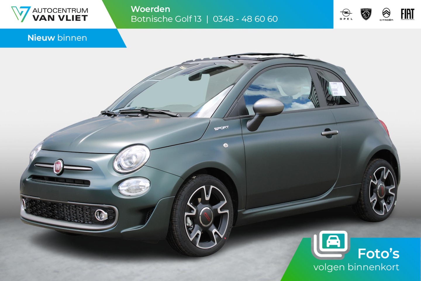 Fiat 500 - Hybrid Sport | NET BINNEN! | Clima | PDC | Schuif/Kanteldak | Apple Carplay | 16" | Beats - AutoWereld.nl