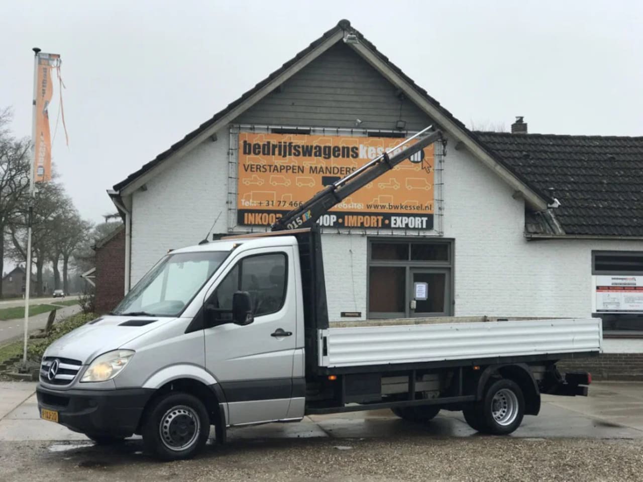 Mercedes-Benz Sprinter - 516 CDI euro 5 L3 open laadbak pick up Hiab kraan - AutoWereld.nl