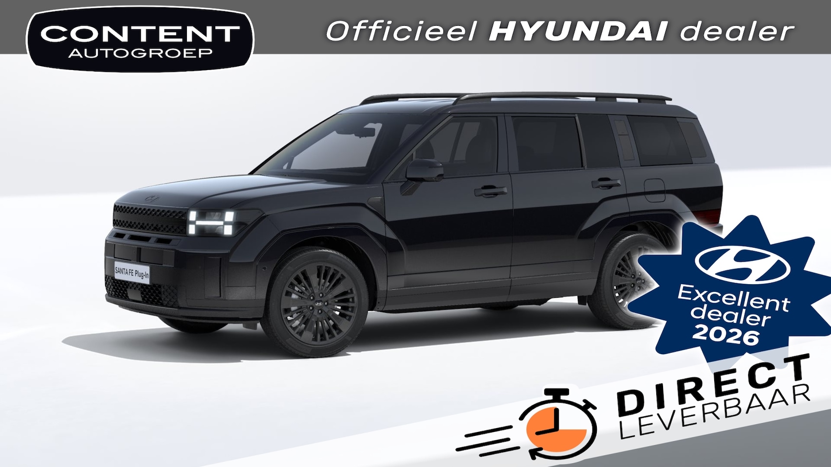 Hyundai Santa Fe - 1.6 T-GDi PHEV 252pk Aut 4WD 6pl Black Line || Direct Leverbaar - AutoWereld.nl