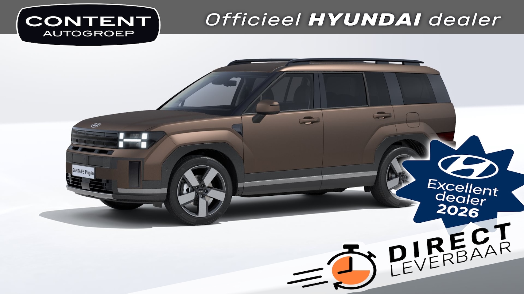 Hyundai Santa Fe - 1.6 T-GDi PHEV 252pk Aut 4WD 7pl Premium || Direct Leverbaar - AutoWereld.nl