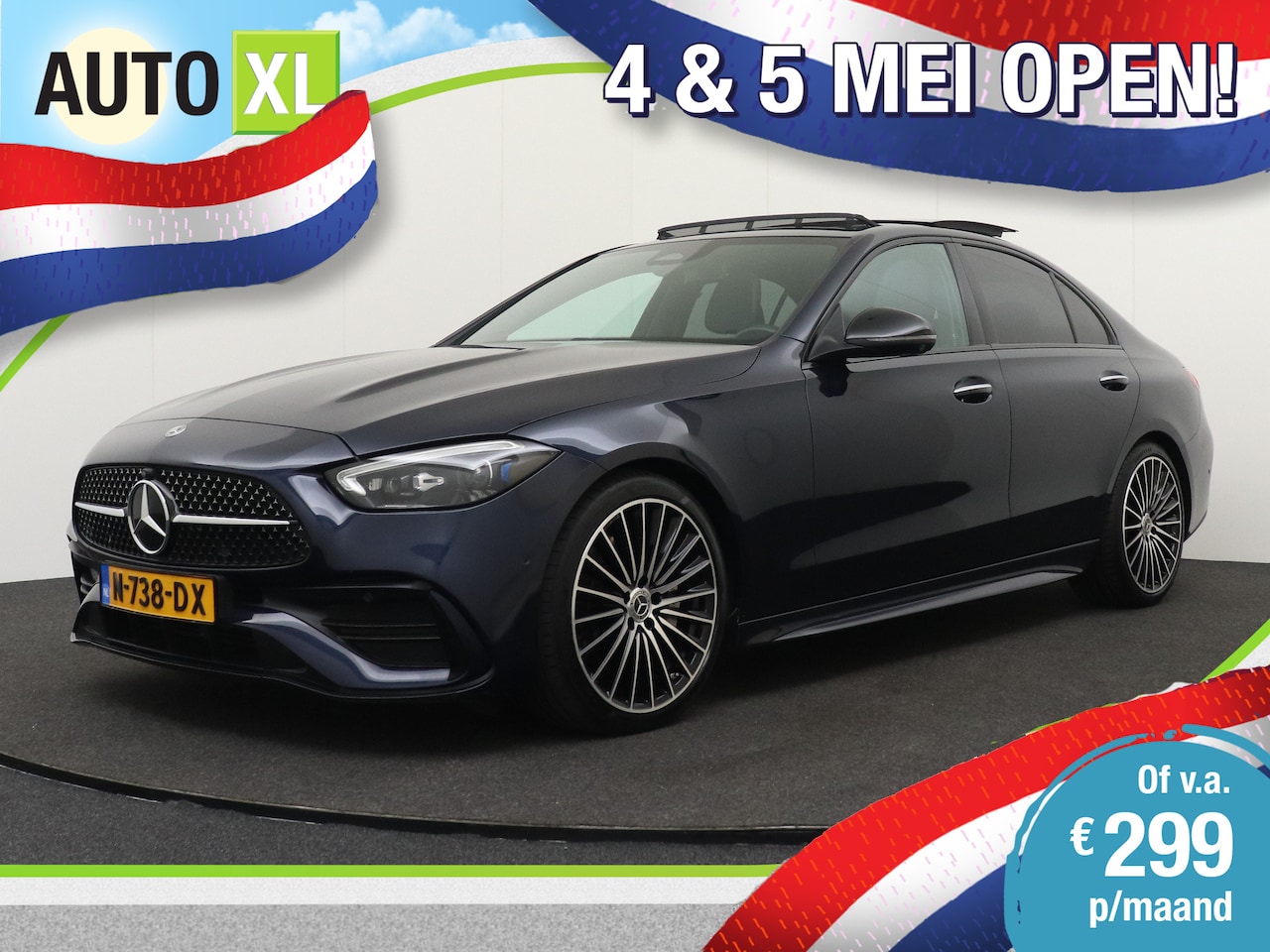 Mercedes-Benz C-klasse - 180 AMG Night-Pack Pano-dak Laser-LED 360*Camera - AutoWereld.nl