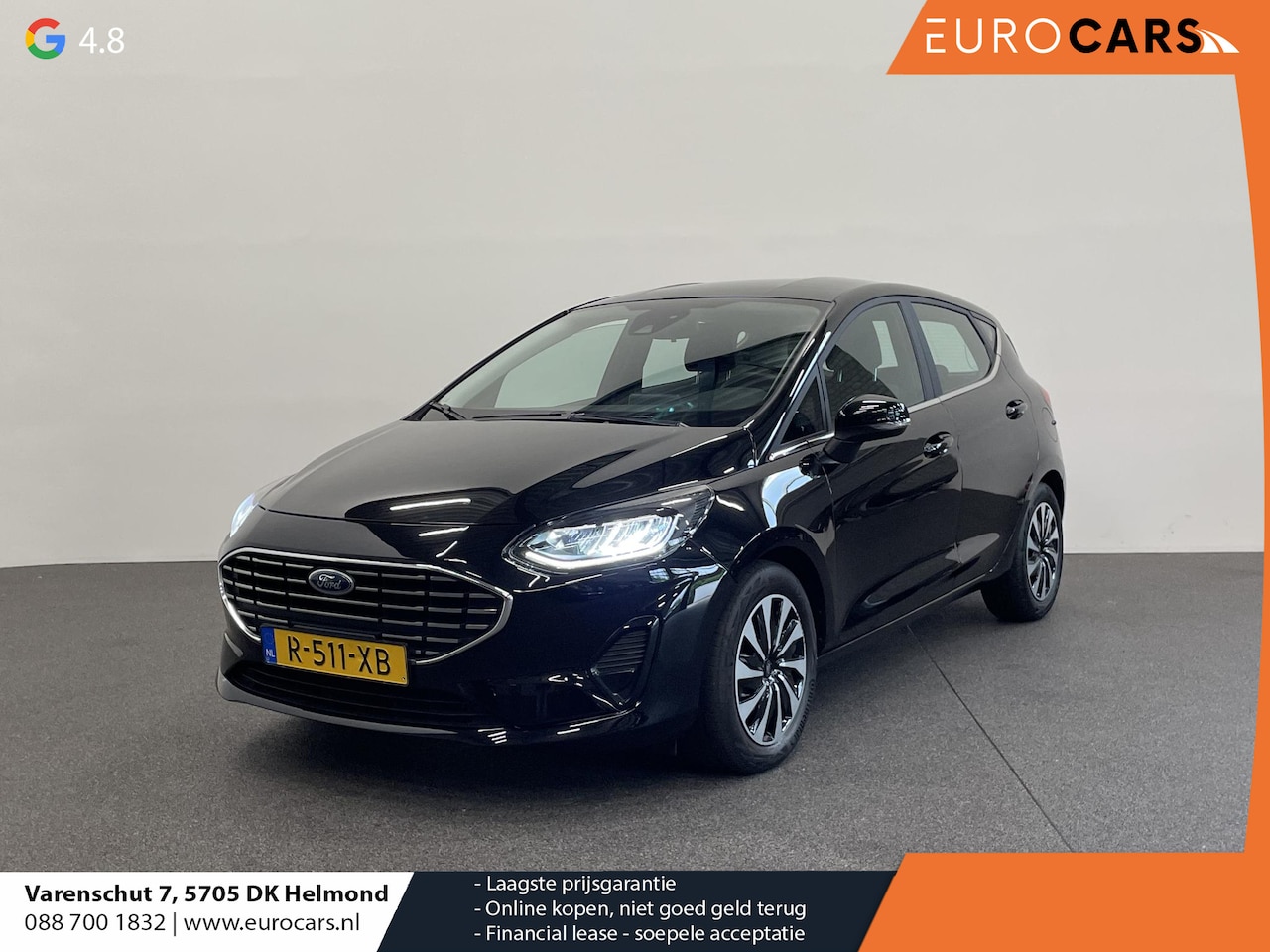 Ford Fiesta - 1.0 EcoBoost Hybrid Titanium Airco ECC Navi Carplay Full LED PDC Achter Cruise Control - AutoWereld.nl