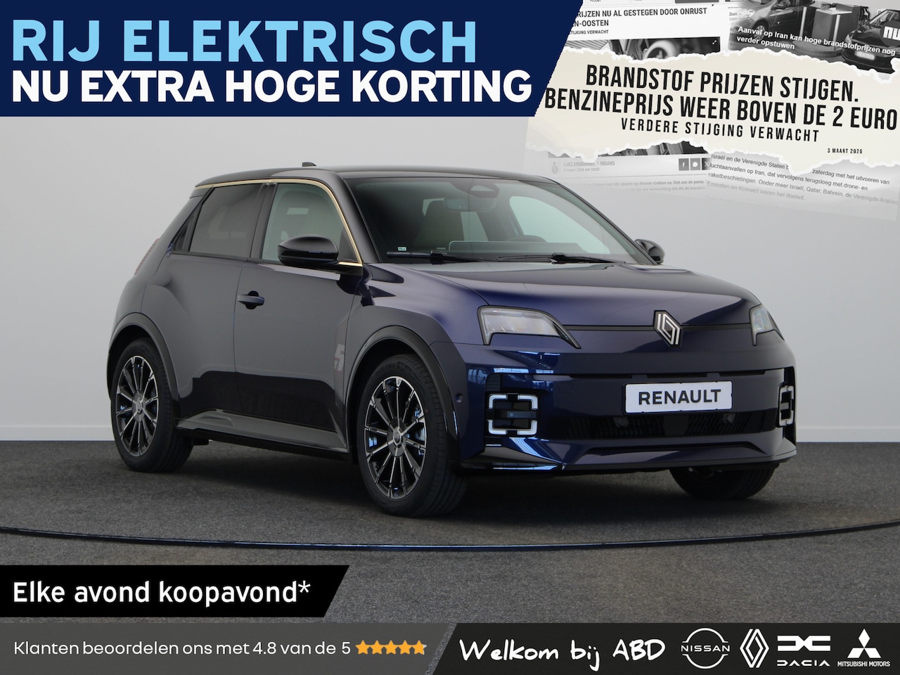 Renault 5 - Iconic cinq Comfort range | Achteruitrijcamera | Elektrisch verwarmbare voorstoelen | ISOF - AutoWereld.nl