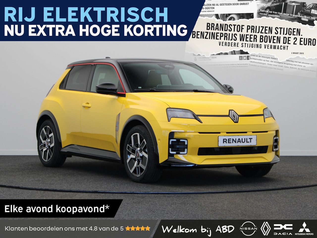Renault 5 - Iconic cinq Comfort range | Achteruitrijcamera | Elektrisch verwarmbare voorstoelen | ISOF - AutoWereld.nl