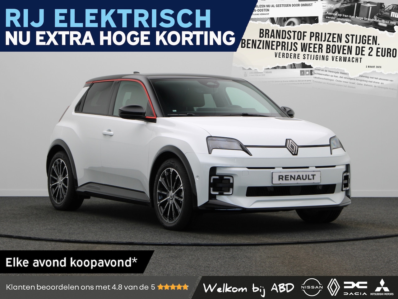 Renault 5 - Iconic cinq Comfort range | Achteruitrijcamera | Elektrisch verwarmbare voorstoelen | ISOF - AutoWereld.nl