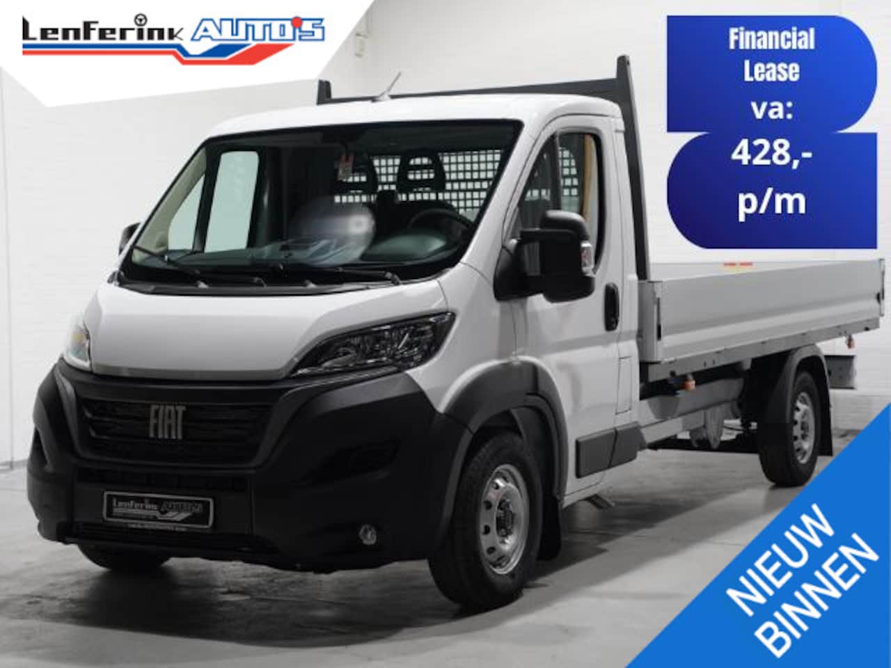 Fiat Ducato - 2.2 MJet 140 pk L4 Pick Up / Open Laadbak Airco, Cruise Control, 3-Zits, LxBxH 420x202x40 - AutoWereld.nl