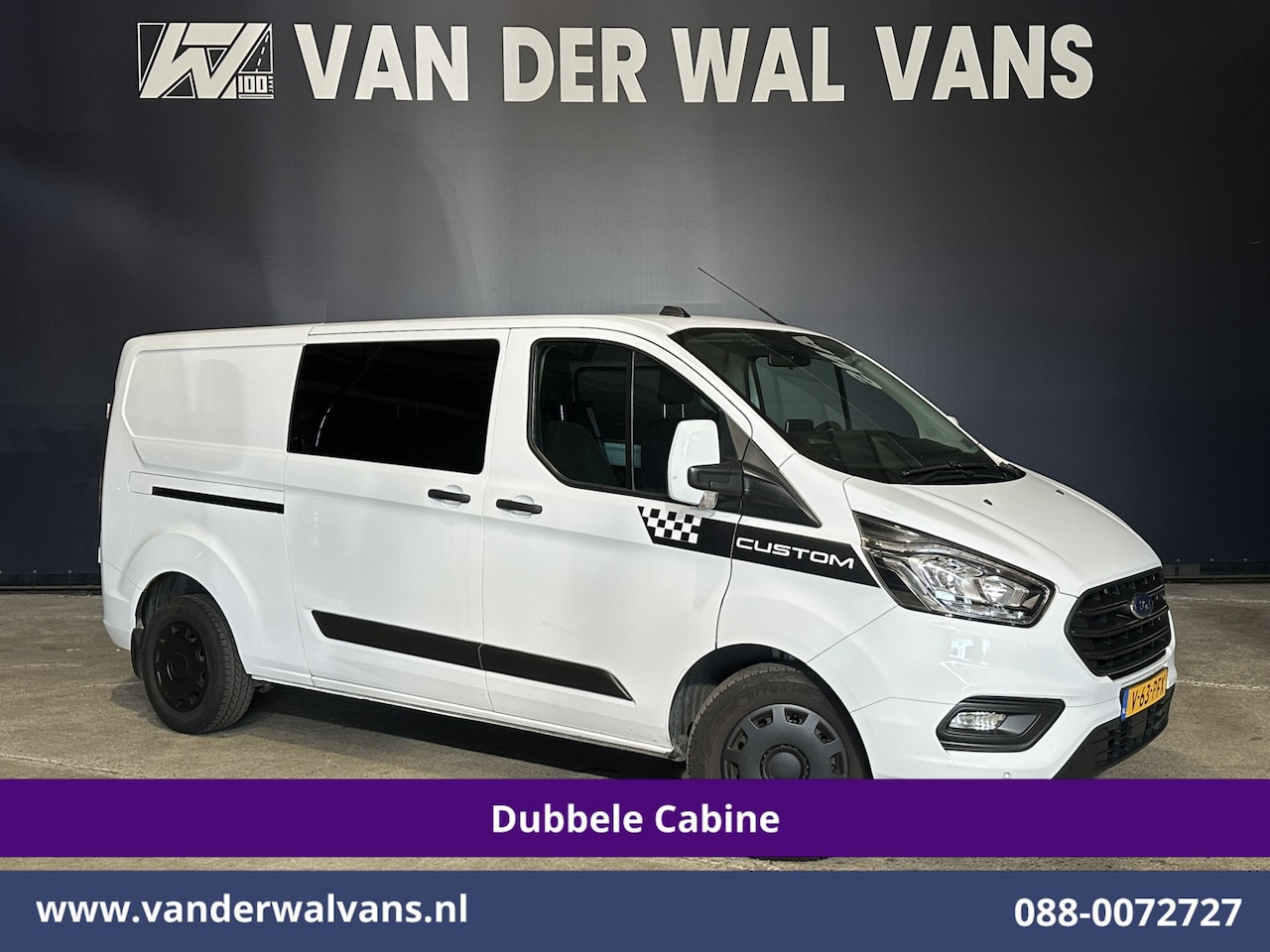 Ford Transit Custom - 2.0 TDCI 170pk L2H1 Dubbele Cabine Euro6 Airco | 5-Zits | 2x Zijdeur | Camera | Navigatie - AutoWereld.nl